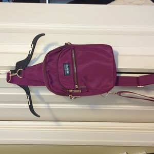 Kedzie Brand New Adjustable strap Crossbody Plum w/Gold Hardware NWOT